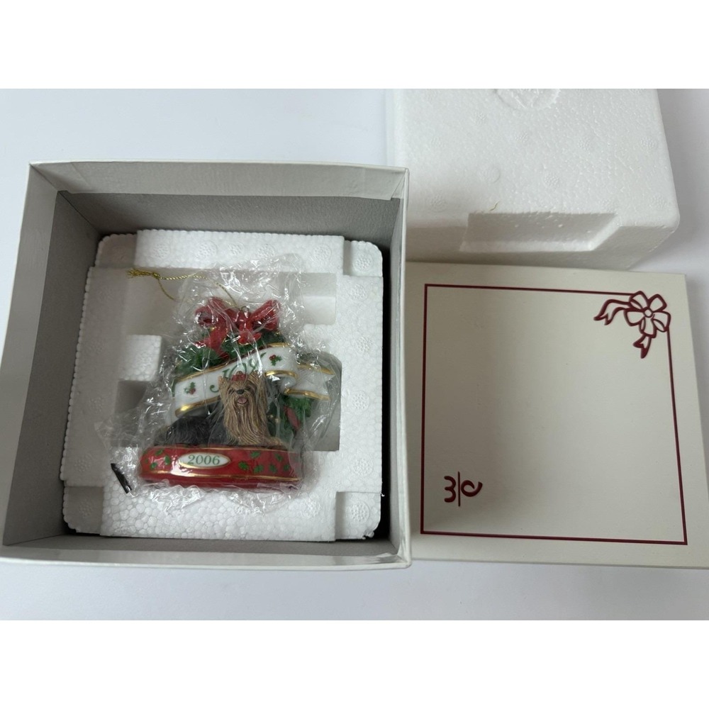 Danbury Mint Annual Yorkie‎ Dog Christmas Ornament 2006